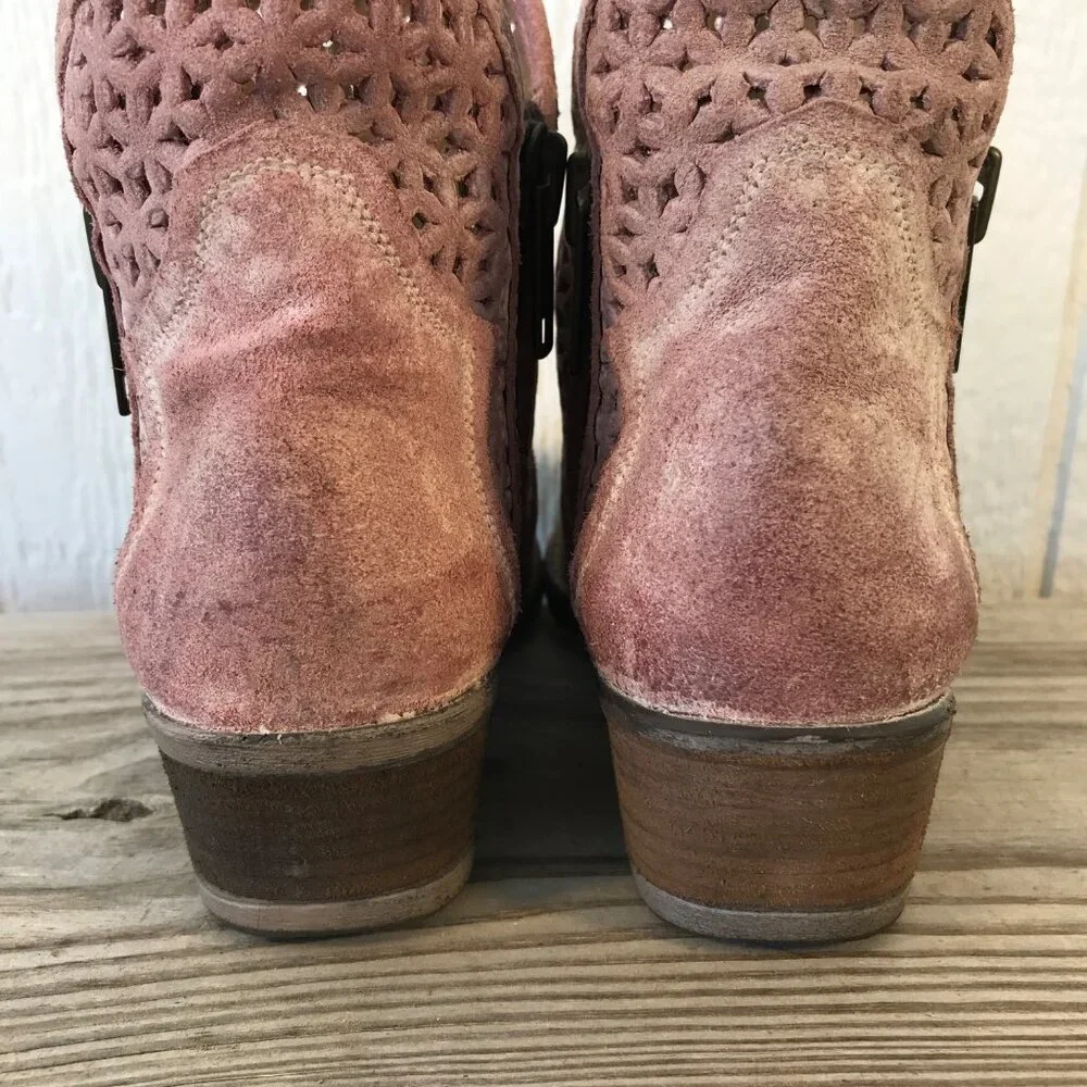 Circle G by Corral Shortie Cutout Womens Chalky Pink Ankle Boots 7.5 M Q5062